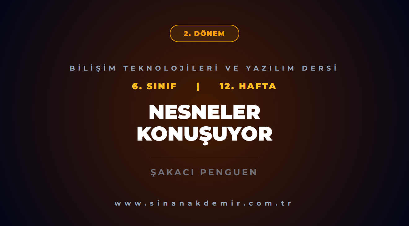 Nesneler Konuşuyor – 12. Hafta ( 2. Dönem )