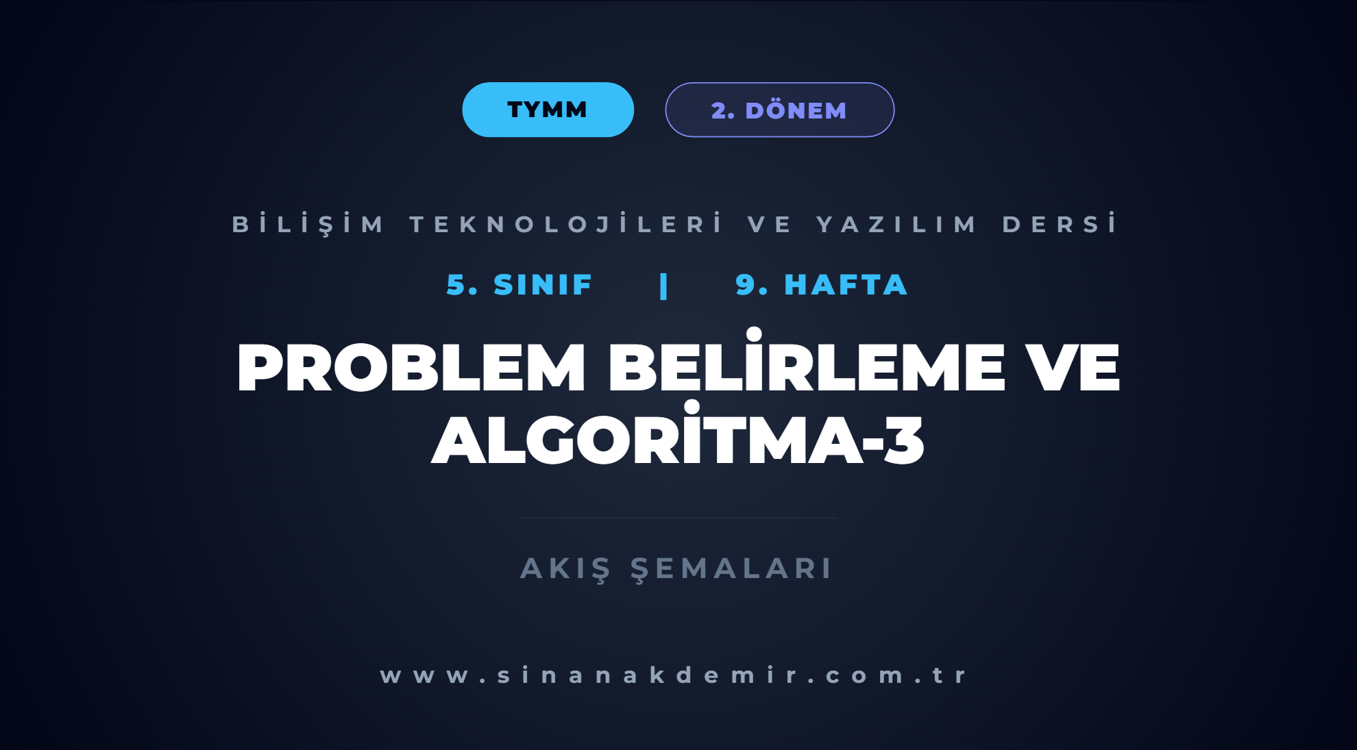 Problem Belirleme ve Algoritma Oluşturma-3 – 9. Hafta ( 2. Dönem )